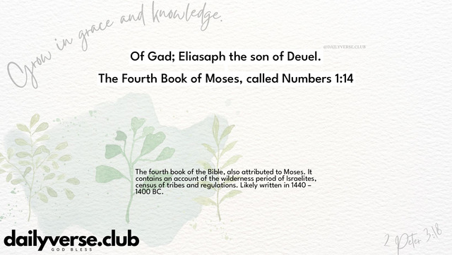 Bible Verse Wallpaper 1:14 from The Fourth Book of Moses, called Numbers
