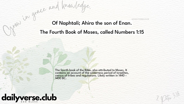 Bible Verse Wallpaper 1:15 from The Fourth Book of Moses, called Numbers