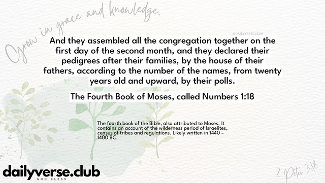 Bible Verse Wallpaper 1:18 from The Fourth Book of Moses, called Numbers