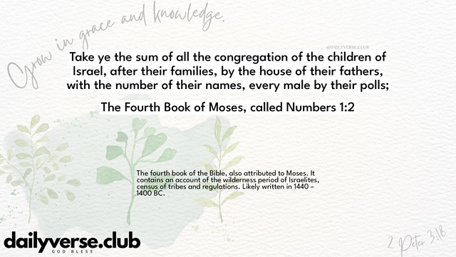 Bible Verse Wallpaper 1:2 from The Fourth Book of Moses, called Numbers