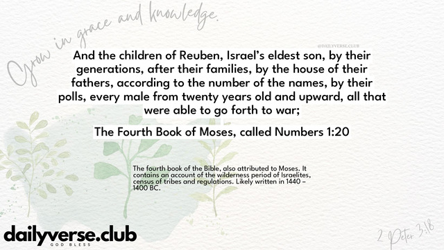Bible Verse Wallpaper 1:20 from The Fourth Book of Moses, called Numbers