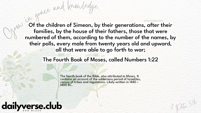Bible Verse Wallpaper 1:22 from The Fourth Book of Moses, called Numbers