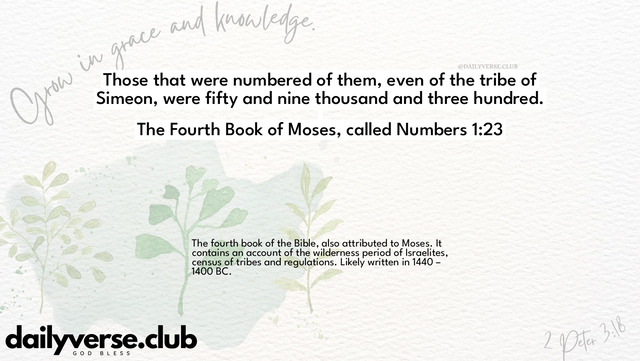 Bible Verse Wallpaper 1:23 from The Fourth Book of Moses, called Numbers