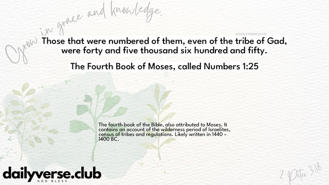 Bible Verse Wallpaper 1:25 from The Fourth Book of Moses, called Numbers