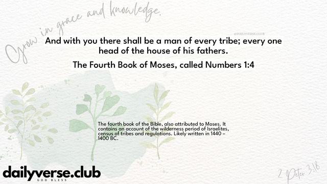 Bible Verse Wallpaper 1:4 from The Fourth Book of Moses, called Numbers