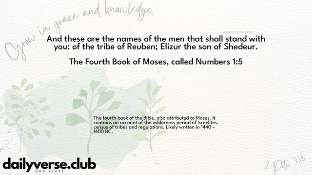 Bible Verse Wallpaper 1:5 from The Fourth Book of Moses, called Numbers