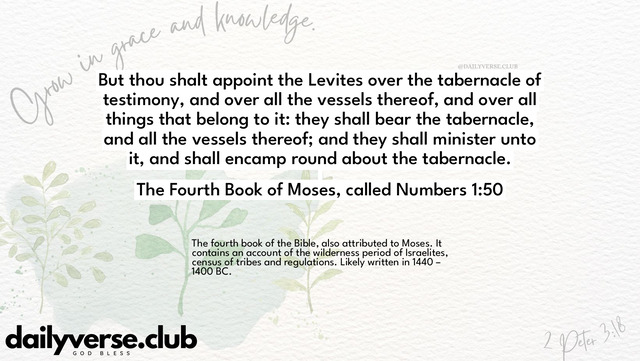 Bible Verse Wallpaper 1:50 from The Fourth Book of Moses, called Numbers