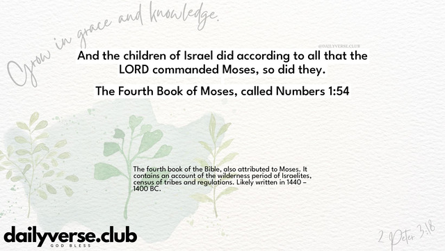 Bible Verse Wallpaper 1:54 from The Fourth Book of Moses, called Numbers