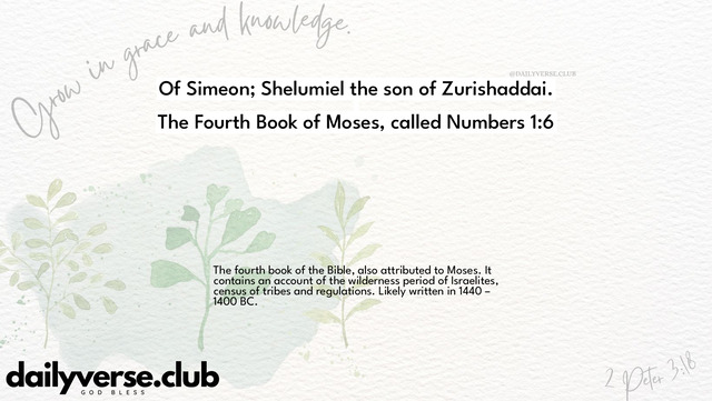 Bible Verse Wallpaper 1:6 from The Fourth Book of Moses, called Numbers