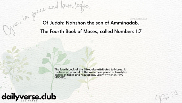 Bible Verse Wallpaper 1:7 from The Fourth Book of Moses, called Numbers