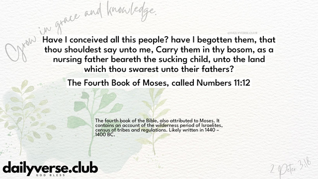 Bible Verse Wallpaper 11:12 from The Fourth Book of Moses, called Numbers