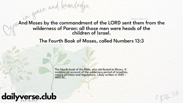 Bible Verse Wallpaper 13:3 from The Fourth Book of Moses, called Numbers