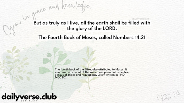 Bible Verse Wallpaper 14:21 from The Fourth Book of Moses, called Numbers