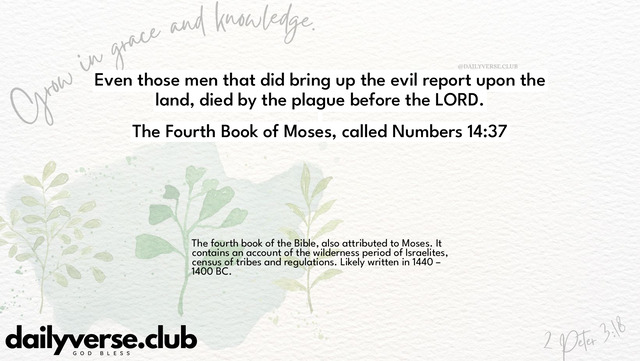 Bible Verse Wallpaper 14:37 from The Fourth Book of Moses, called Numbers
