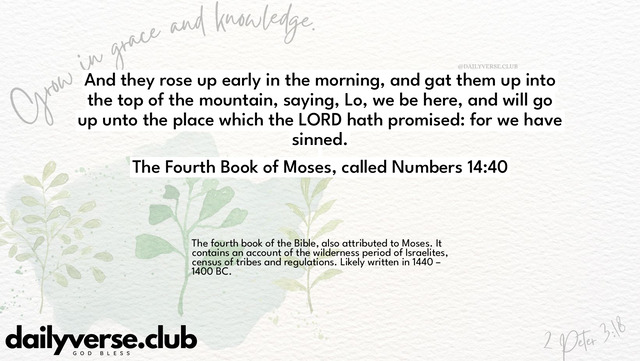 Bible Verse Wallpaper 14:40 from The Fourth Book of Moses, called Numbers