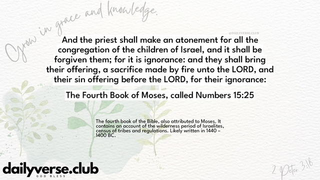 Bible Verse Wallpaper 15:25 from The Fourth Book of Moses, called Numbers