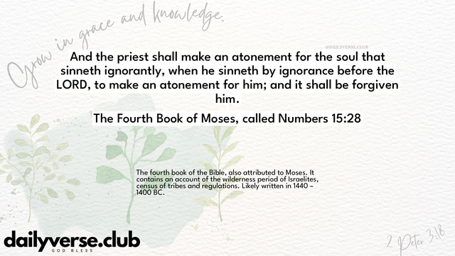 Bible Verse Wallpaper 15:28 from The Fourth Book of Moses, called Numbers