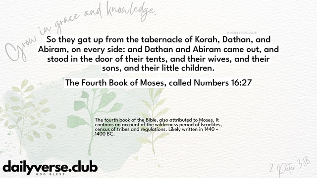 Bible Verse Wallpaper 16:27 from The Fourth Book of Moses, called Numbers