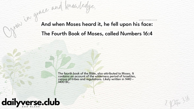 Bible Verse Wallpaper 16:4 from The Fourth Book of Moses, called Numbers