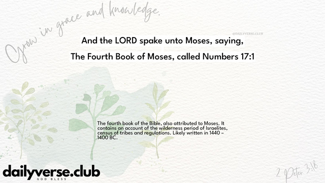 Bible Verse Wallpaper 17:1 from The Fourth Book of Moses, called Numbers