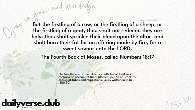 Bible Verse Wallpaper 18:17 from The Fourth Book of Moses, called Numbers