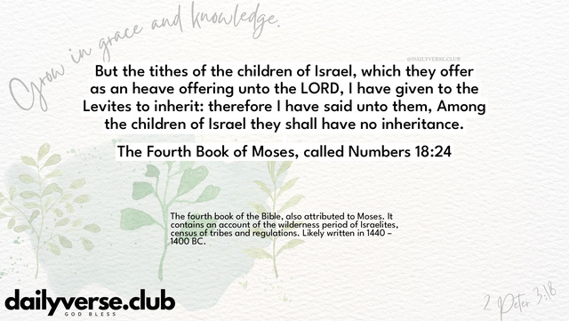 Bible Verse Wallpaper 18:24 from The Fourth Book of Moses, called Numbers