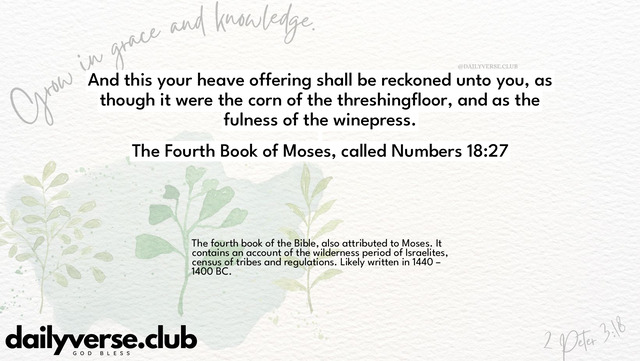 Bible Verse Wallpaper 18:27 from The Fourth Book of Moses, called Numbers