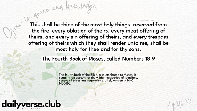 Bible Verse Wallpaper 18:9 from The Fourth Book of Moses, called Numbers