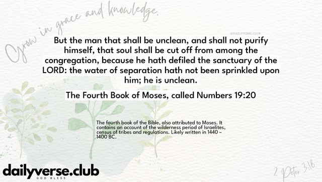 Bible Verse Wallpaper 19:20 from The Fourth Book of Moses, called Numbers