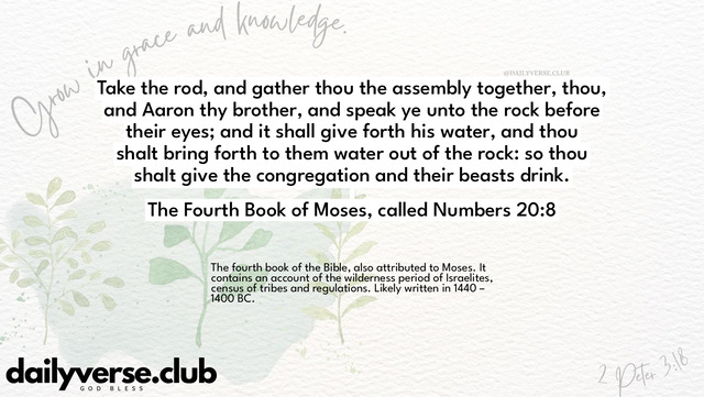 Bible Verse Wallpaper 20:8 from The Fourth Book of Moses, called Numbers