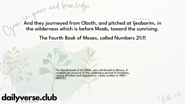 Bible Verse Wallpaper 21:11 from The Fourth Book of Moses, called Numbers
