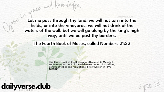 Bible Verse Wallpaper 21:22 from The Fourth Book of Moses, called Numbers