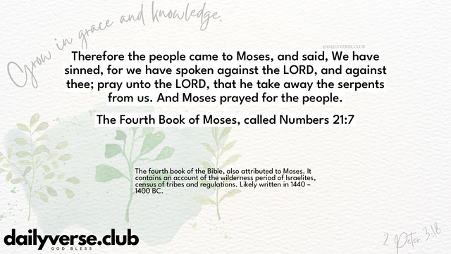 Bible Verse Wallpaper 21:7 from The Fourth Book of Moses, called Numbers