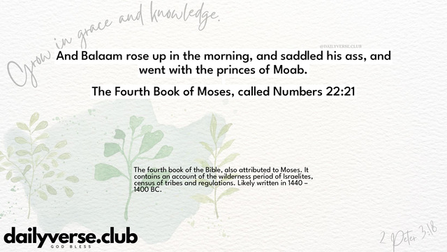 Bible Verse Wallpaper 22:21 from The Fourth Book of Moses, called Numbers