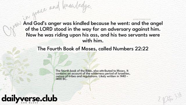 Bible Verse Wallpaper 22:22 from The Fourth Book of Moses, called Numbers