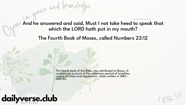 Bible Verse Wallpaper 23:12 from The Fourth Book of Moses, called Numbers
