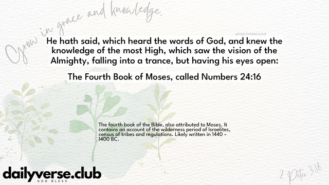 Bible Verse Wallpaper 24:16 from The Fourth Book of Moses, called Numbers