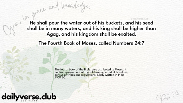 Bible Verse Wallpaper 24:7 from The Fourth Book of Moses, called Numbers