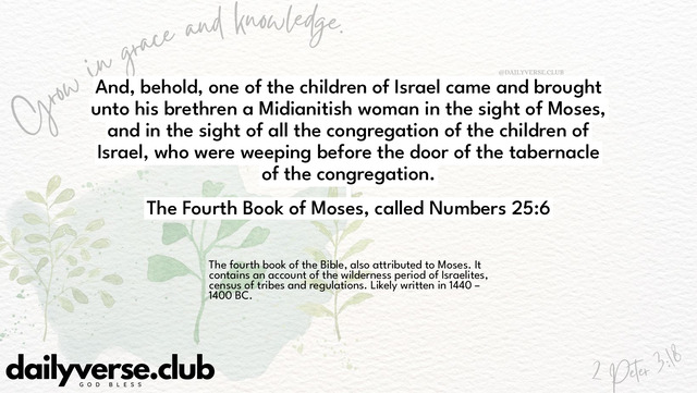 Bible Verse Wallpaper 25:6 from The Fourth Book of Moses, called Numbers