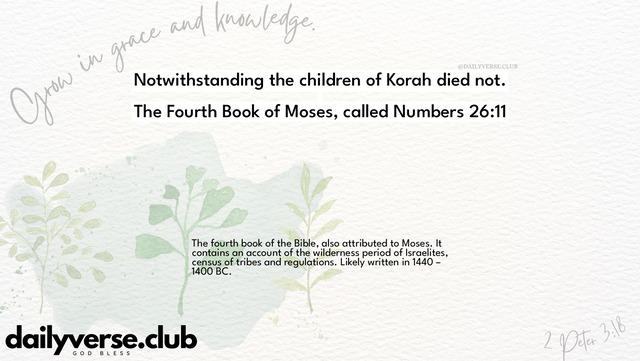 Bible Verse Wallpaper 26:11 from The Fourth Book of Moses, called Numbers