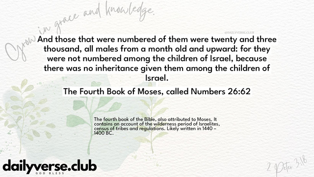 Bible Verse Wallpaper 26:62 from The Fourth Book of Moses, called Numbers
