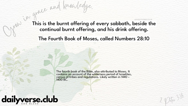 Bible Verse Wallpaper 28:10 from The Fourth Book of Moses, called Numbers