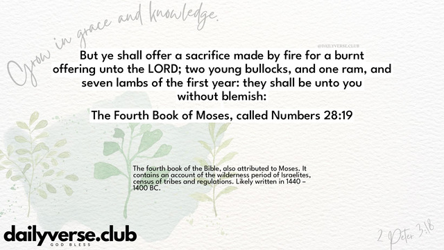 Bible Verse Wallpaper 28:19 from The Fourth Book of Moses, called Numbers