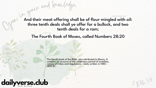 Bible Verse Wallpaper 28:20 from The Fourth Book of Moses, called Numbers