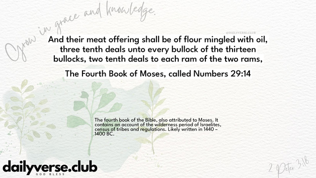 Bible Verse Wallpaper 29:14 from The Fourth Book of Moses, called Numbers