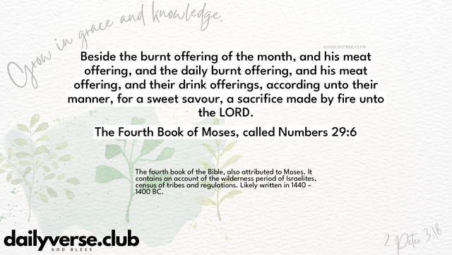 Bible Verse Wallpaper 29:6 from The Fourth Book of Moses, called Numbers