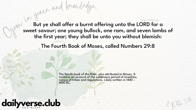 Bible Verse Wallpaper 29:8 from The Fourth Book of Moses, called Numbers
