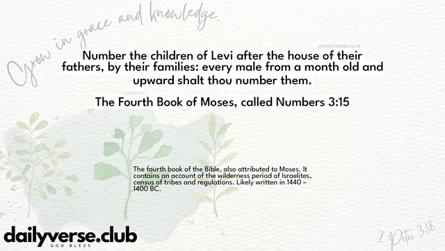 Bible Verse Wallpaper 3:15 from The Fourth Book of Moses, called Numbers