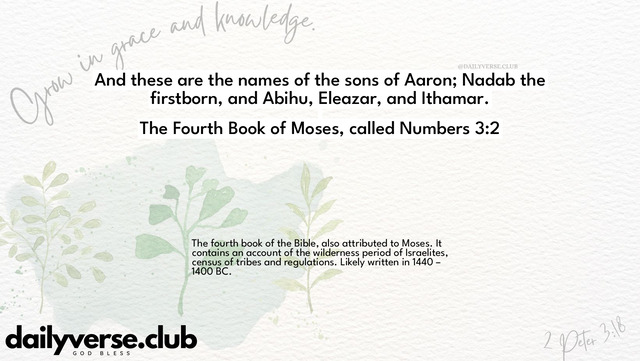 Bible Verse Wallpaper 3:2 from The Fourth Book of Moses, called Numbers