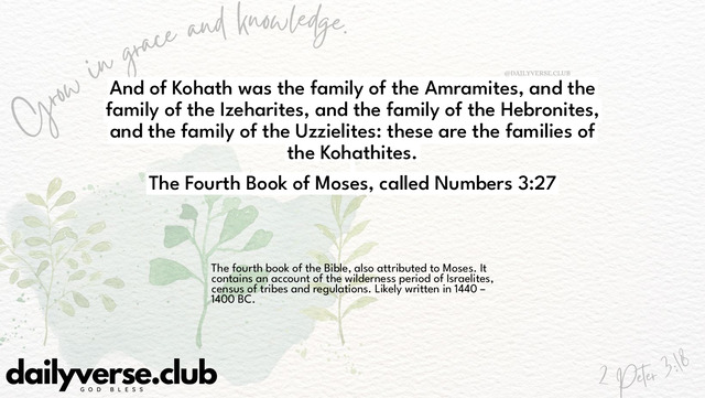 Bible Verse Wallpaper 3:27 from The Fourth Book of Moses, called Numbers
